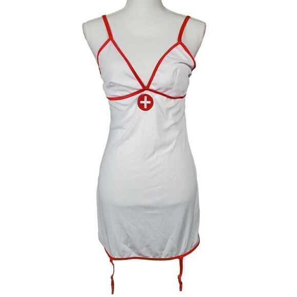 Yandy Cardiac Arrest Nurse Costume Size Large Lingerie Sexy Cosplay Red White - Picture 12 of 12